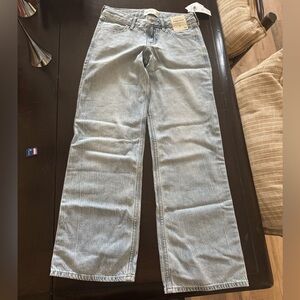 Abercrombie Kids Light Wash Low Rise Baggy Jeans